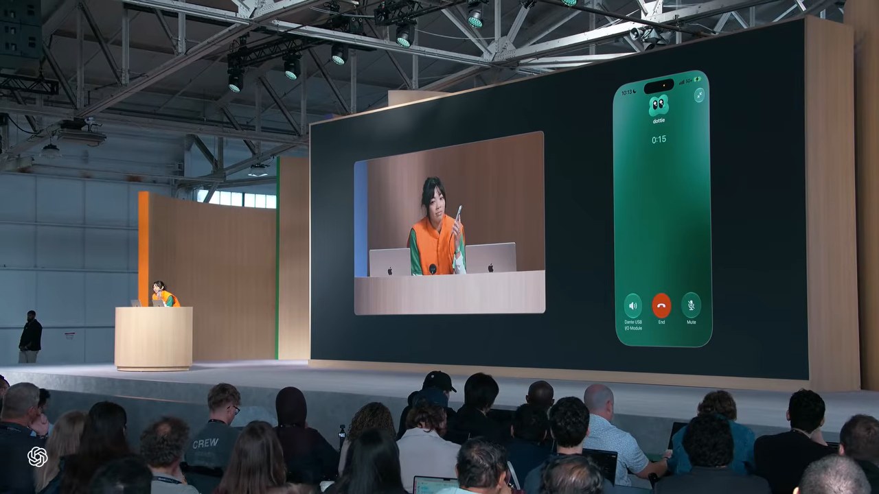 Holly Li's live phone call to her dot, Dottie, on stage. This is the moment the demo stalled.