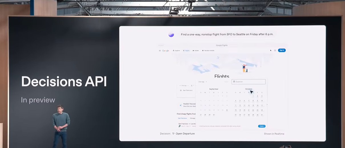 Decisions API, shown in preview at the keynote.