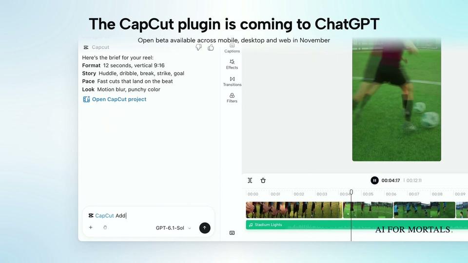 CapCut's Video Editor Is Coming to ChatGPT